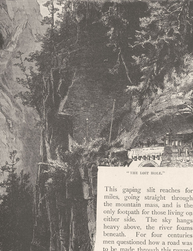 SWITZERLAND. The Lost Hole 1903 old antique vintage print picture